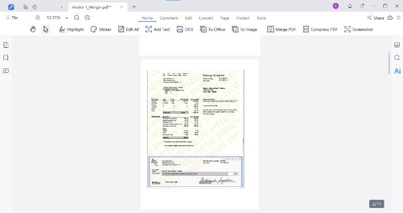how to combine pdfs via Tenorshare PDNob step 4
