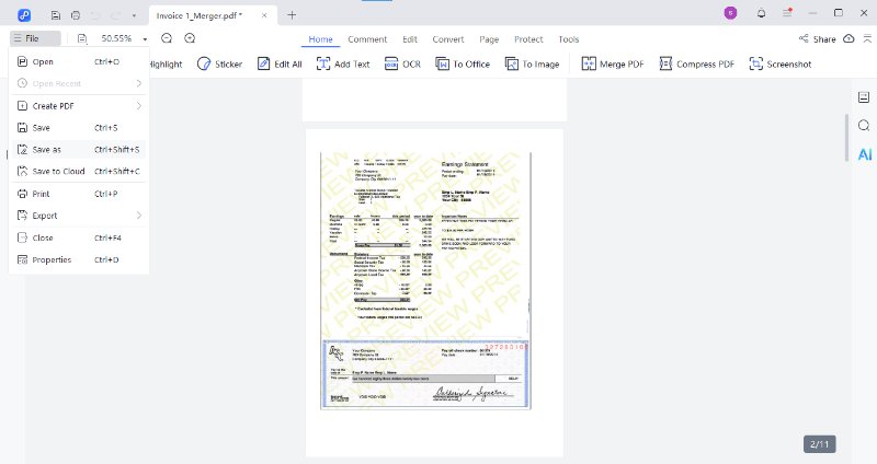 how to combine pdfs via Tenorshare PDNob step 5