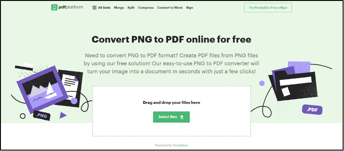 convert a png to pdf with pdfplatform