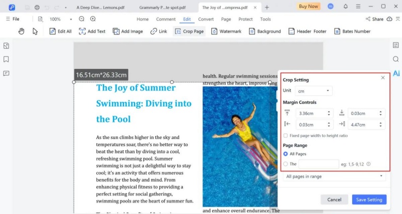 how to crop pdf with pdnob step 2