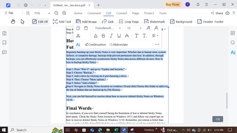 how to cut and paste a pdf with tenorshare pdnob-step 2