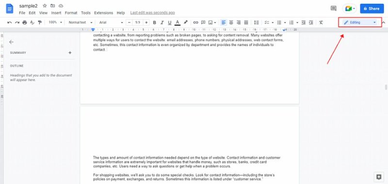 如何在 Google 文件中編輯 PDF 第 2 步