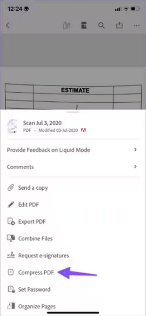 how to make a pdf smaller on iphone