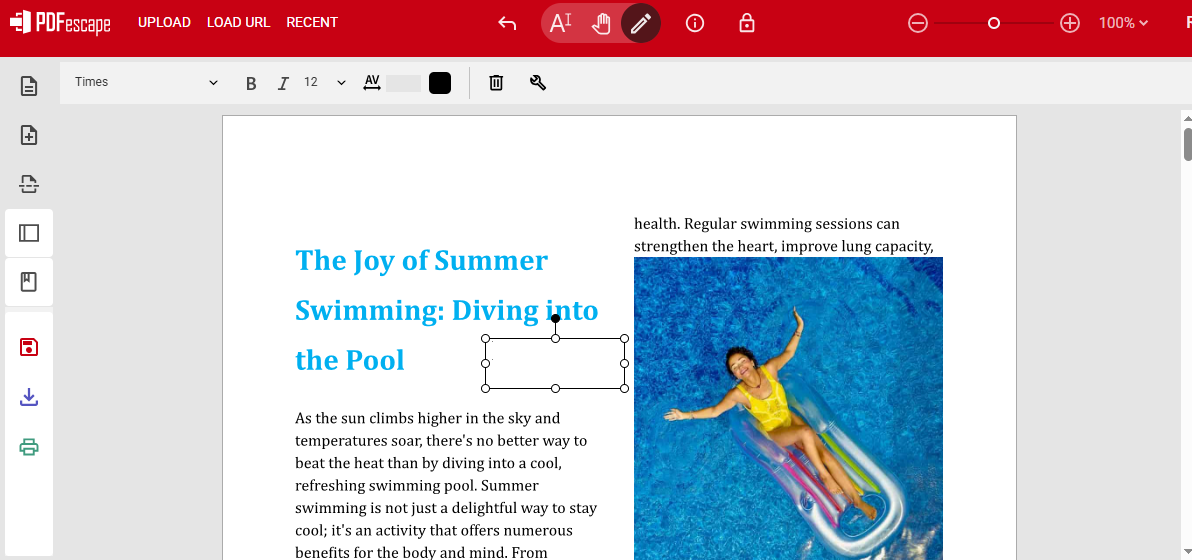 insert text box in pdf pdfescape