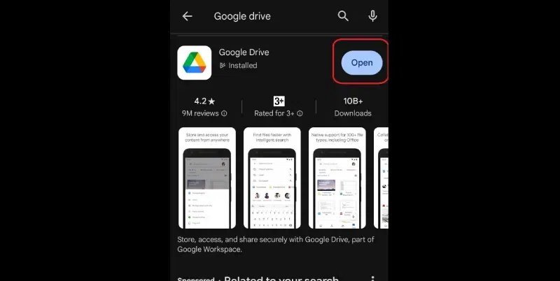  install google drive on your phone
