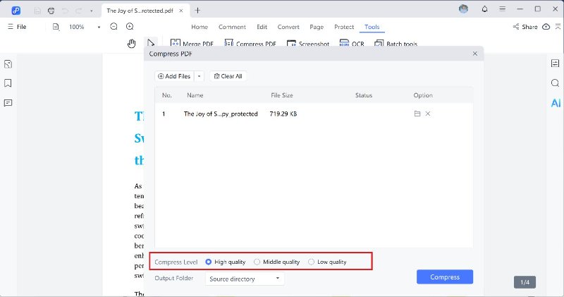 linearized pdf vs compressed pdf