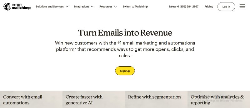 Mailchimp email marketing tool for small business