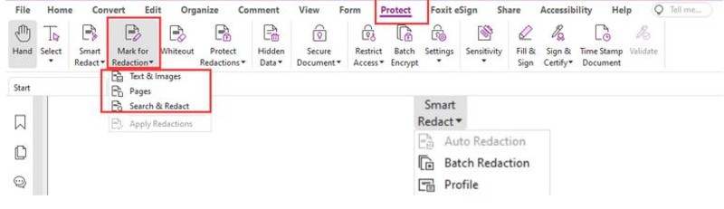 mark for redaction foxit
