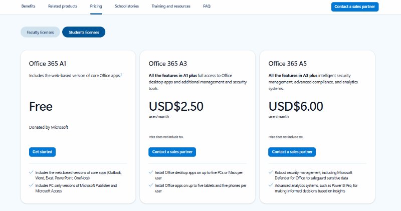 microsoft office student discount pricing
