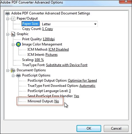 mirror a pdf with adobe acrobat