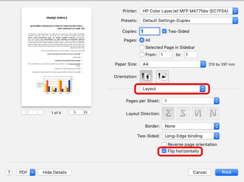 mirror a pdf with mac preview
