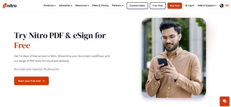 nitro free trial page