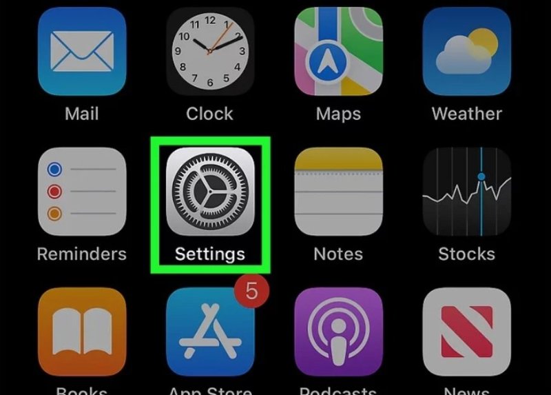 open the settings app
