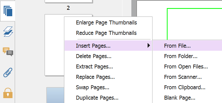  pages right-click menu foxit