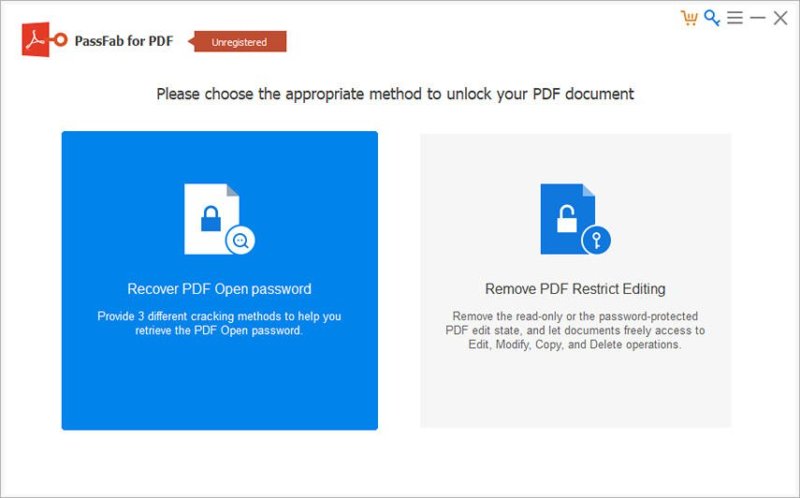 passfab for pdf main page