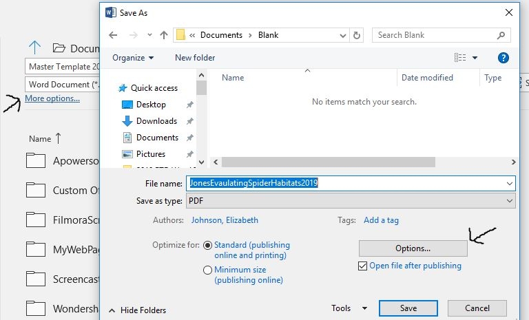 do the google docs bookmarks move to pdf
