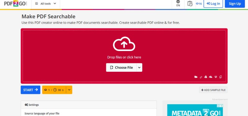 pdf2go make pdf searchable online      