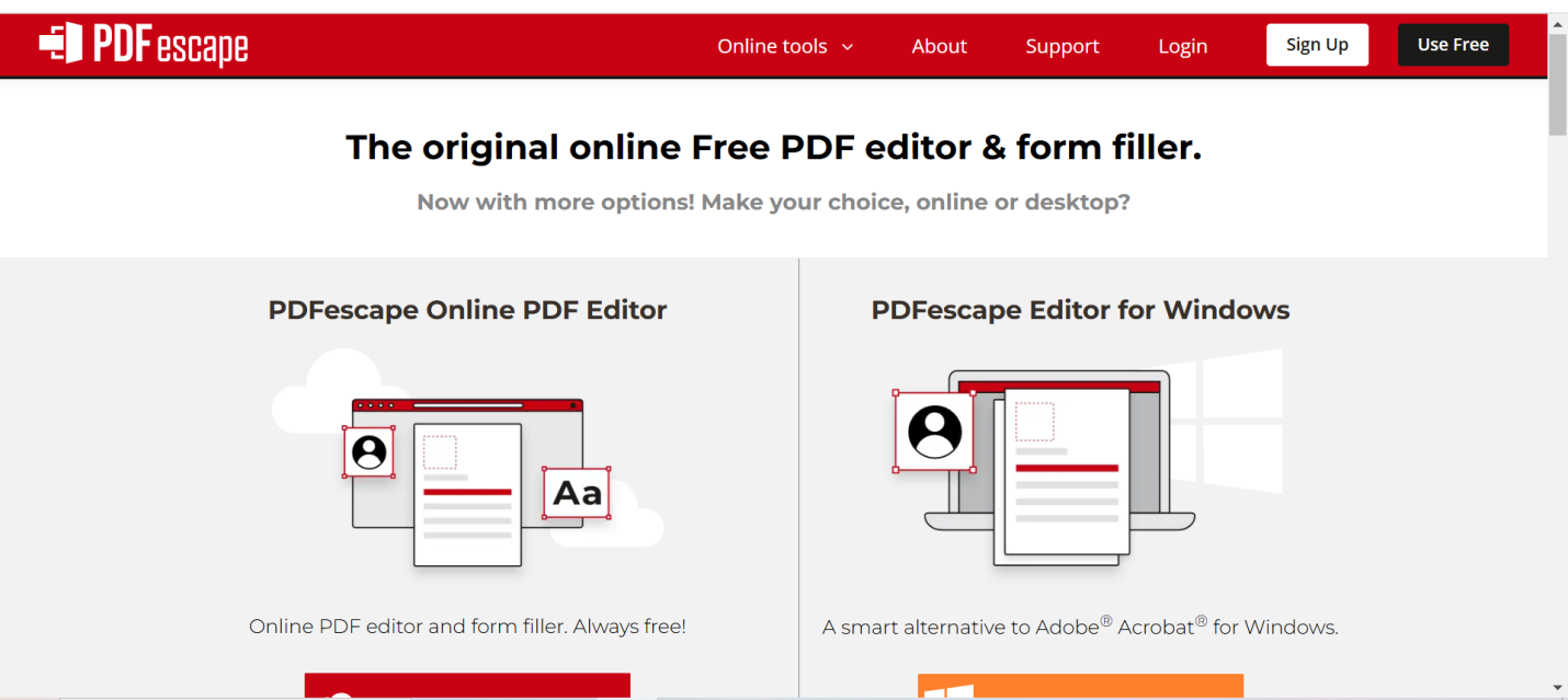 pdfescape - adobe acrobat alternative free for windows 10