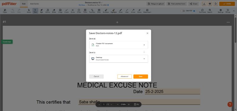 pdffiller export pdf form