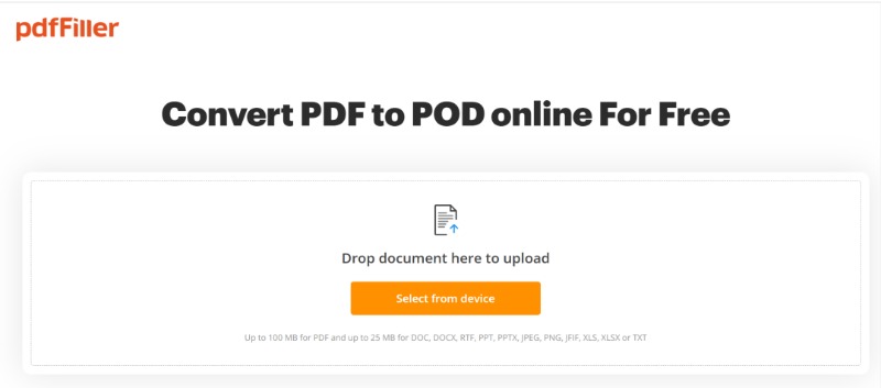 pdffiller pdf to pod