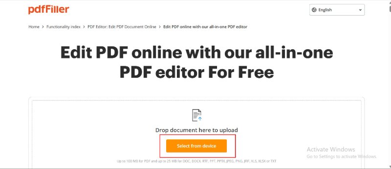 pdffiller upload pdf