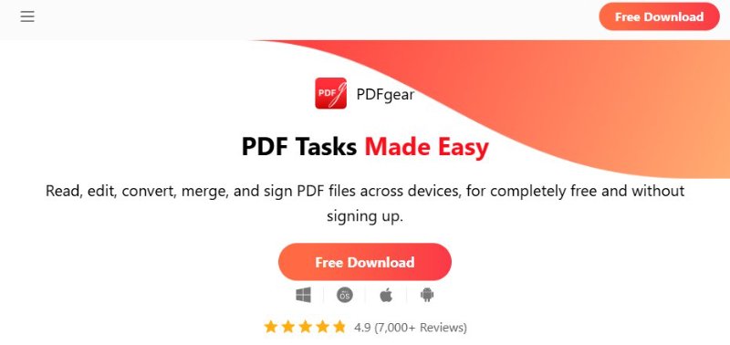 pdfgear homepage