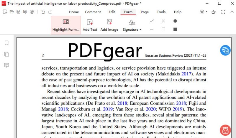 pdfgear sign function