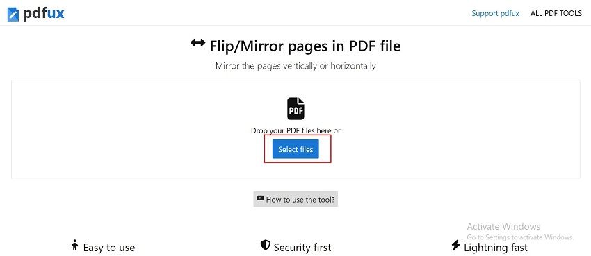 pdfux choose pdf file to mirror