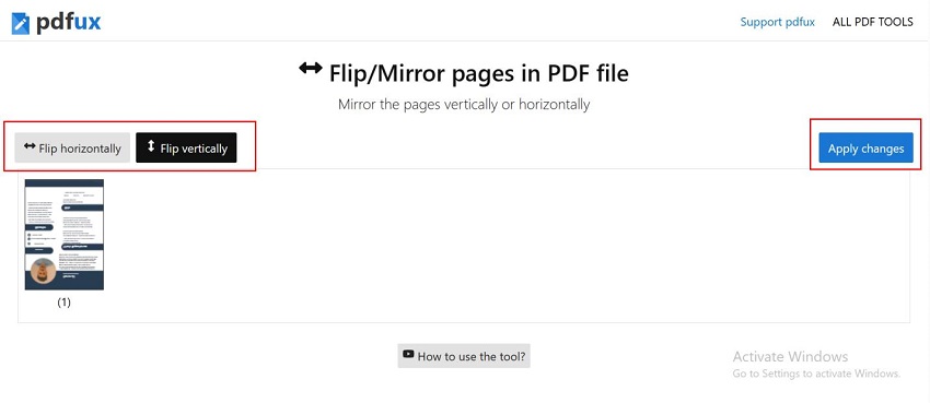 pdfux mirror pages in pdf