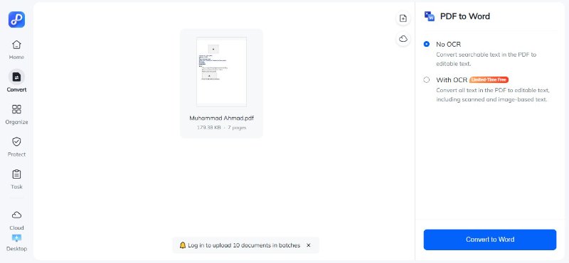 pdnob online convert pdf to word preserve formatting
