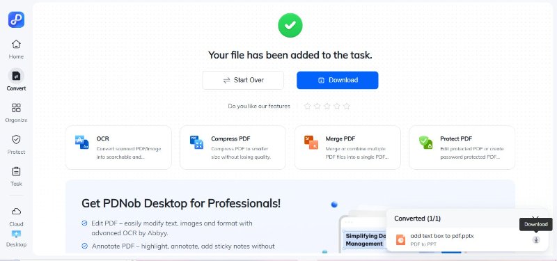 pdnob online save pdf as ppt