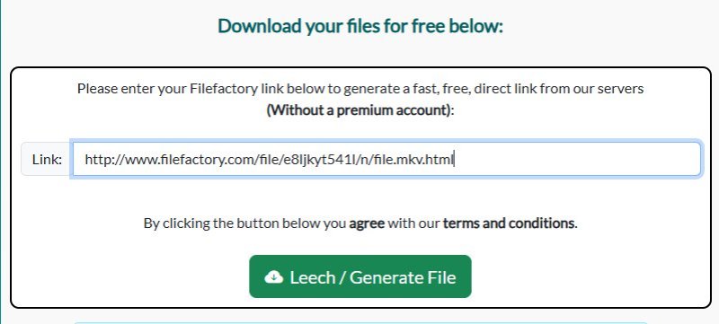 premium link generator filefactory step 2