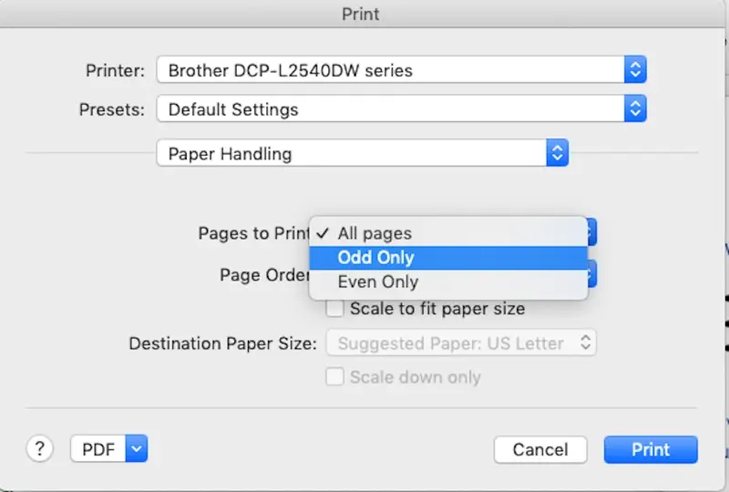 print 2 sided pdf manually