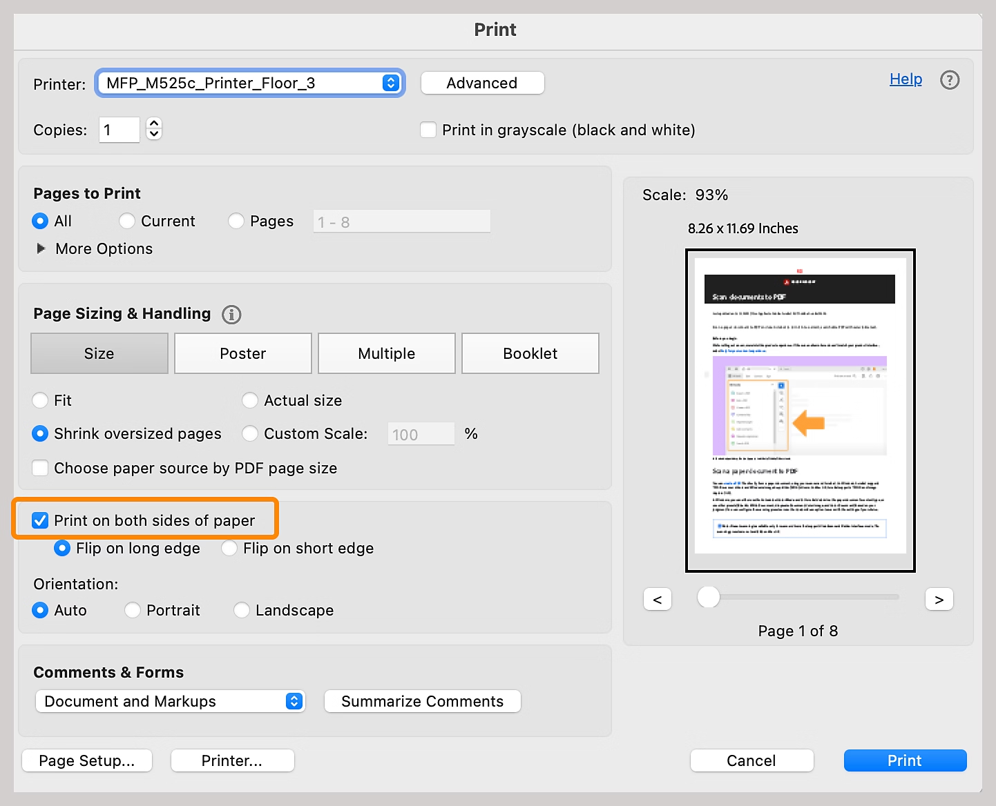print double sided pdf adobe