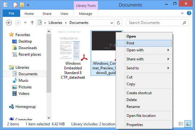 print multiple pdfs file explorer