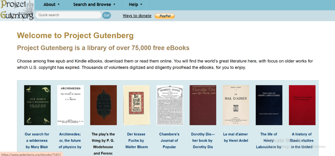 leer libros completos online gratis con project gutenberg