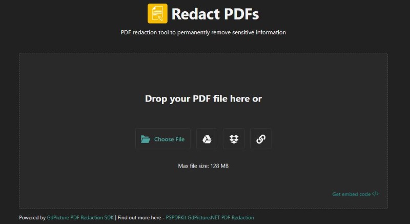 redact pdf using avepdf