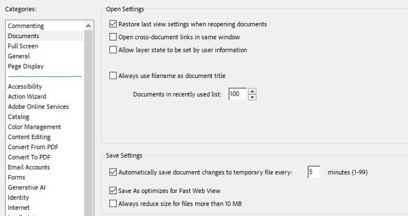 reduce recently used files