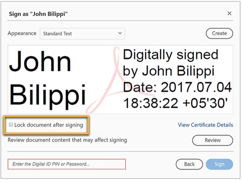 remove signature from adobe fill and sign