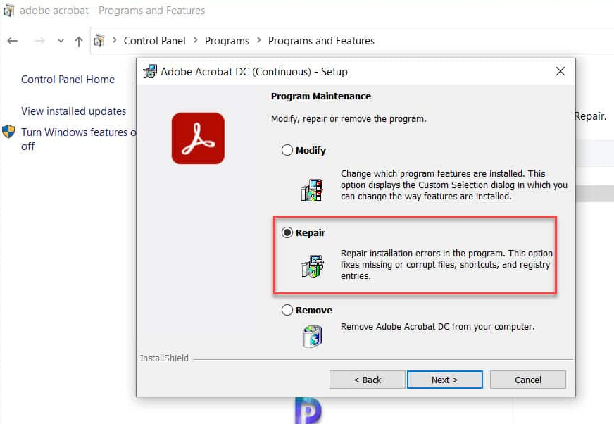 repair adobe acrobat