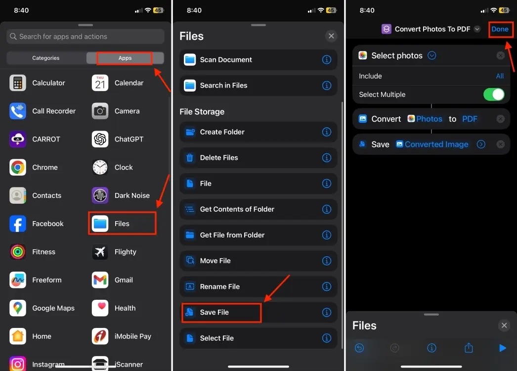 save and run the shortcut