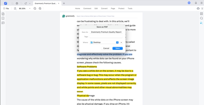 Save the Annotated Pdf