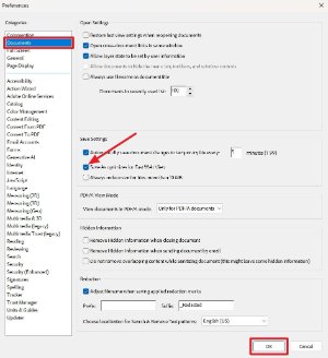 save the linearized pdf in adobe