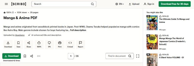 descargar manga en pdf gratis con scribd