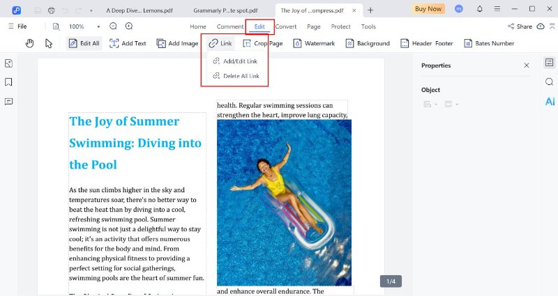  select the link option of pdnob