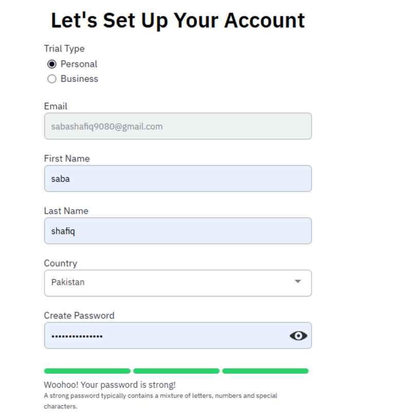 set up nitro account 