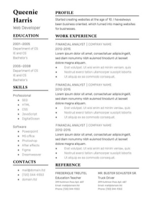 simple resume template 1