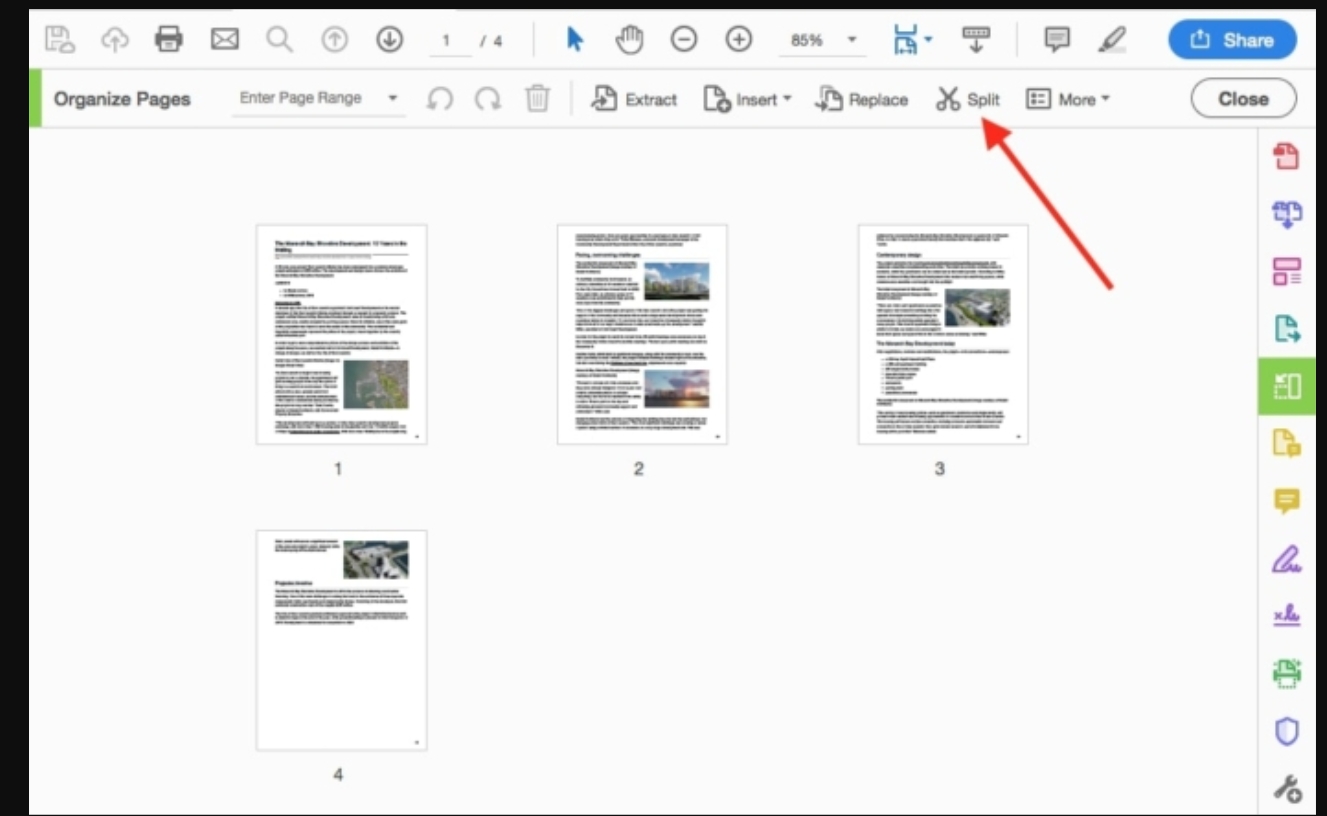 split PDF using Adobe Acrobat