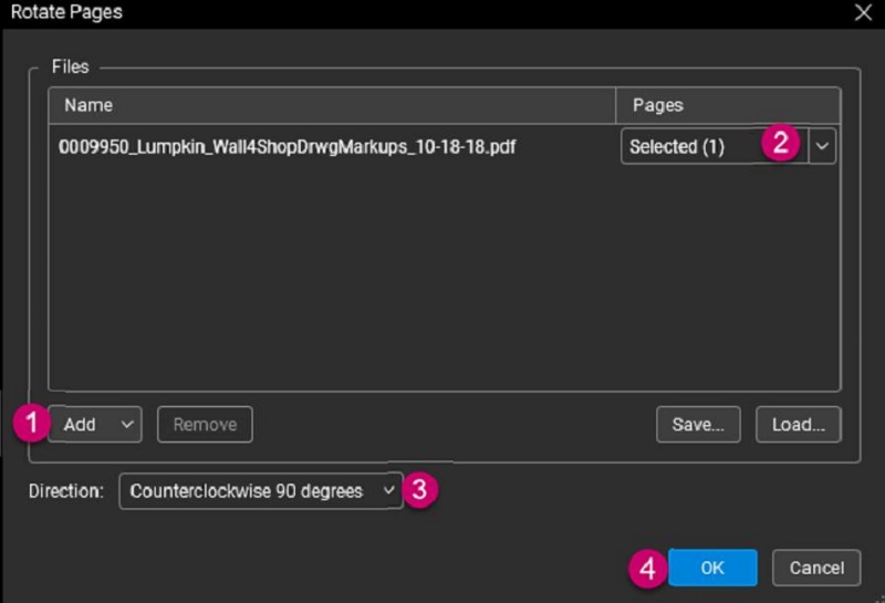 use rotate tool to adjust mirror pdfs