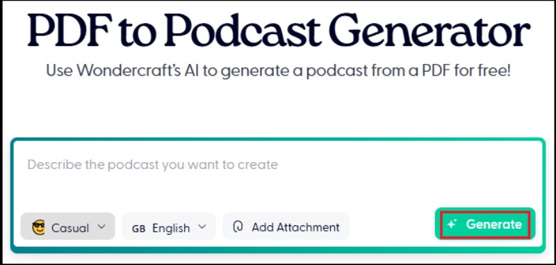 wondercraft ai pdf into podcast